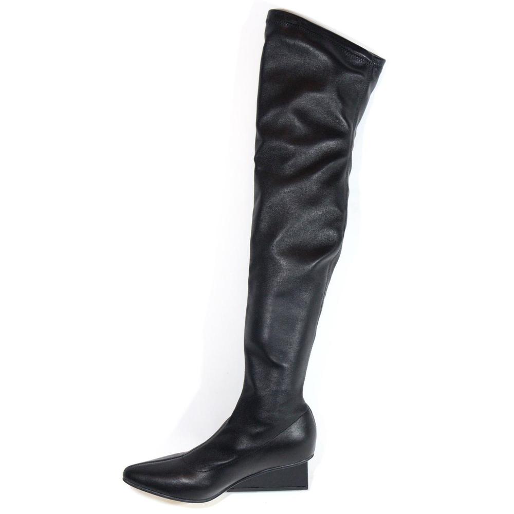 NEW ALL BLACK women's square edge boots in black - Picture 3 of 8